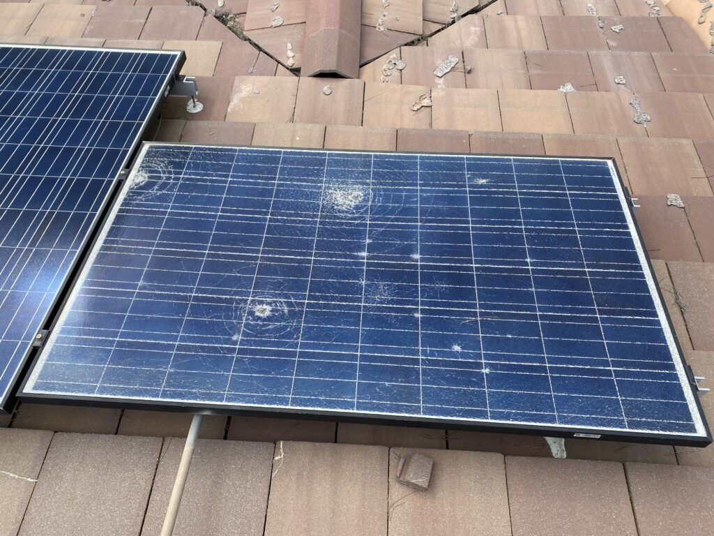 damaged solar panel